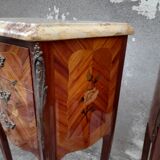 Pair of Louis XV style bedside tables in Marquetry