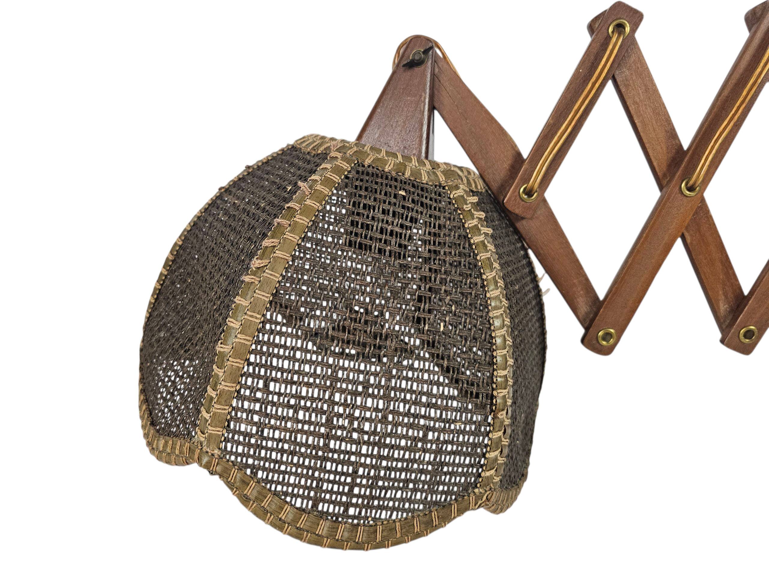 Schaarlamp - Harmonicalamp - teak - wandlamp - 60's