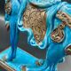 Cheval en céramique émaillée craquelée vintage