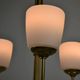 Scandinavian Modern Three-Light Pendant in Brass, Teak and Opaline Glass, 1960s