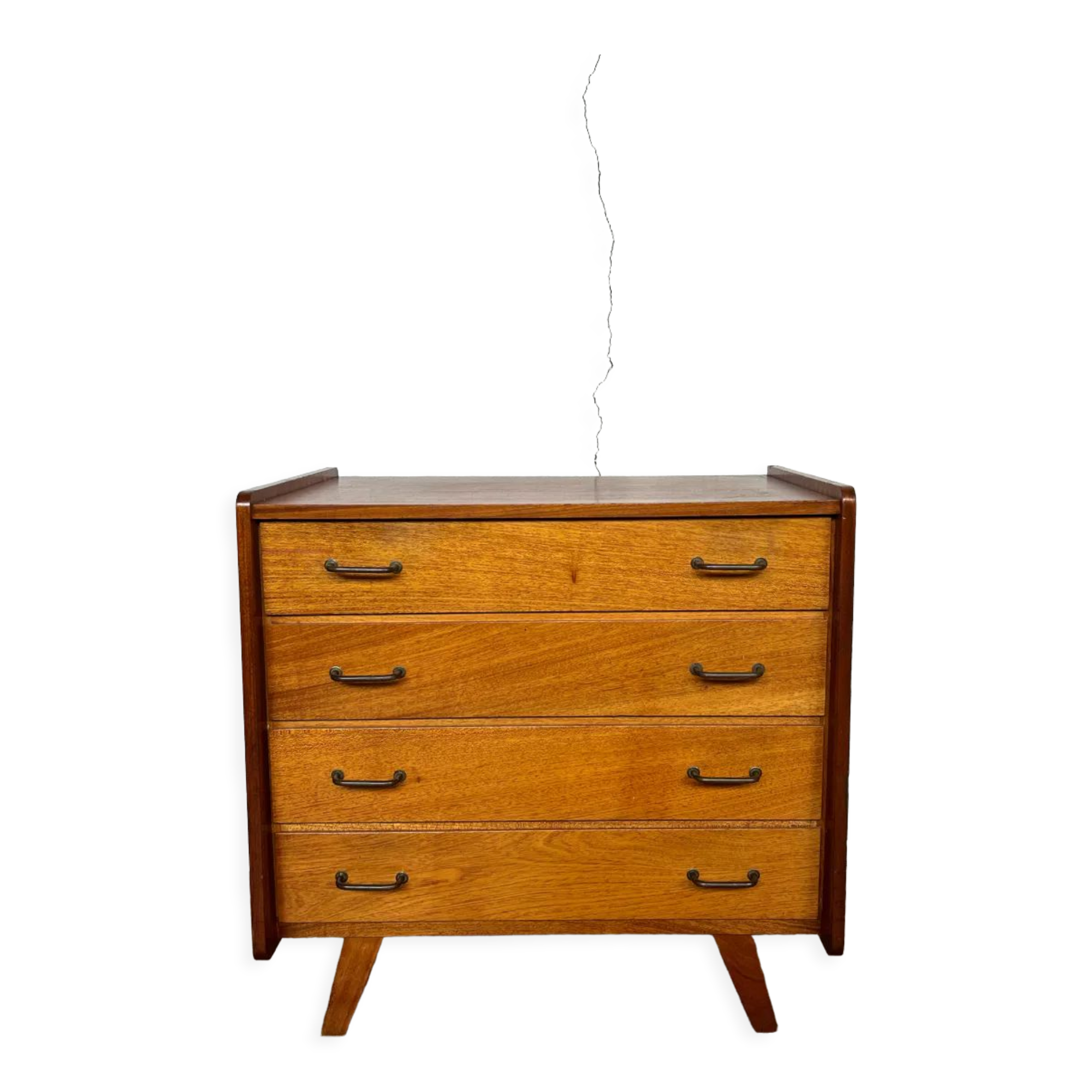 Vintage compass feet chest of drawers 1950 1960