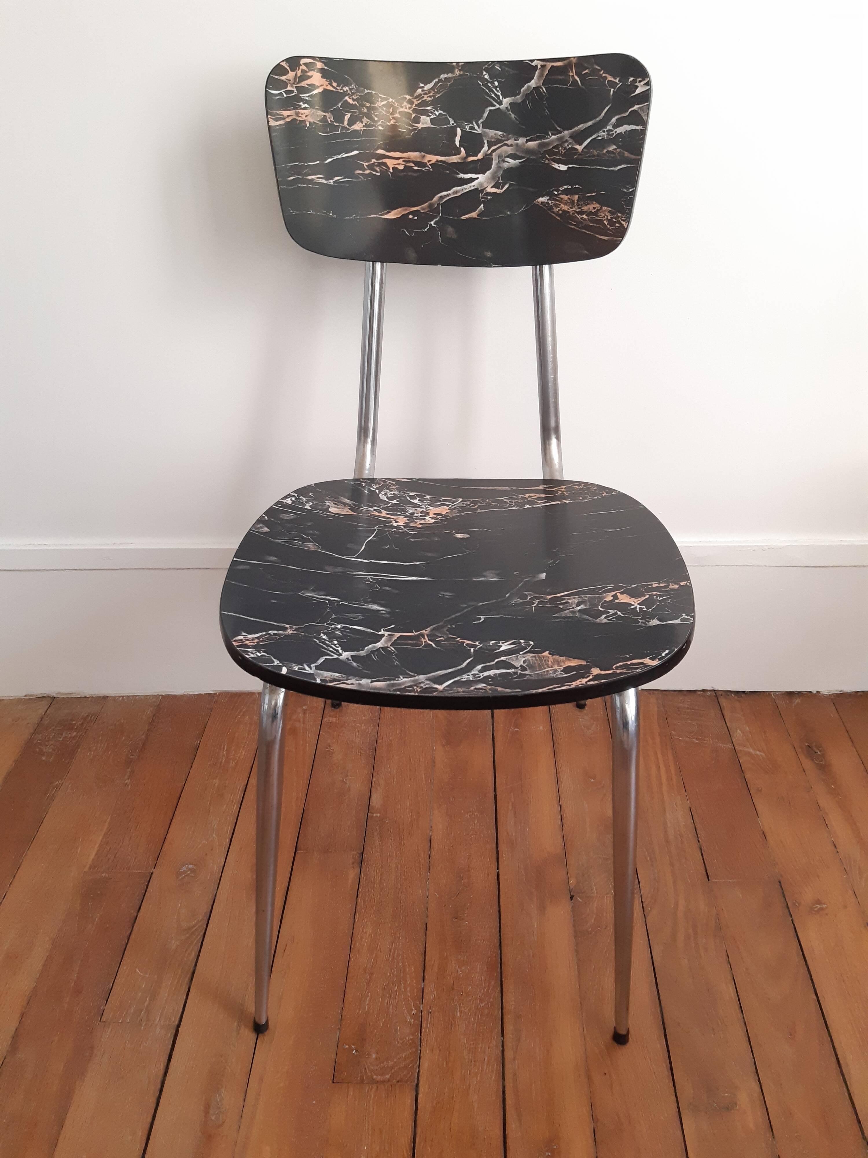 Set of 4 formica chairs signed roc