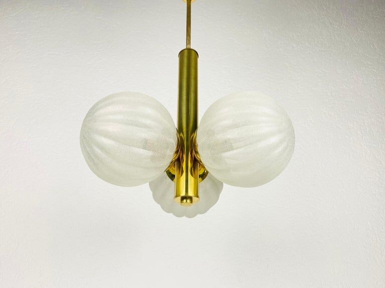 Golden Kaiser chandelier with 3 arms, Germany, 1960s