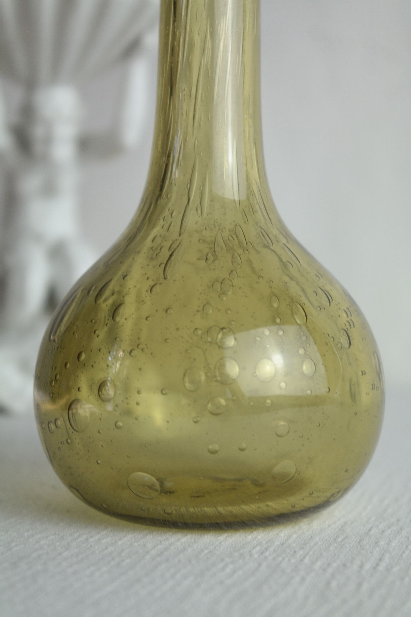 Paire de soliflores en verre soufflé bullé biot vintage