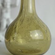 Paire de soliflores en verre soufflé bullé biot vintage