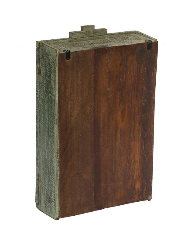 Old art deco green showcase teak wood piece of origin india