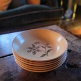 6 floral pattern soup plates. 1970s