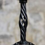 Pair of brutalist wrought iron candlesticks
