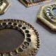 Set of 6 Moroccan mirrors in vintage openwork brass