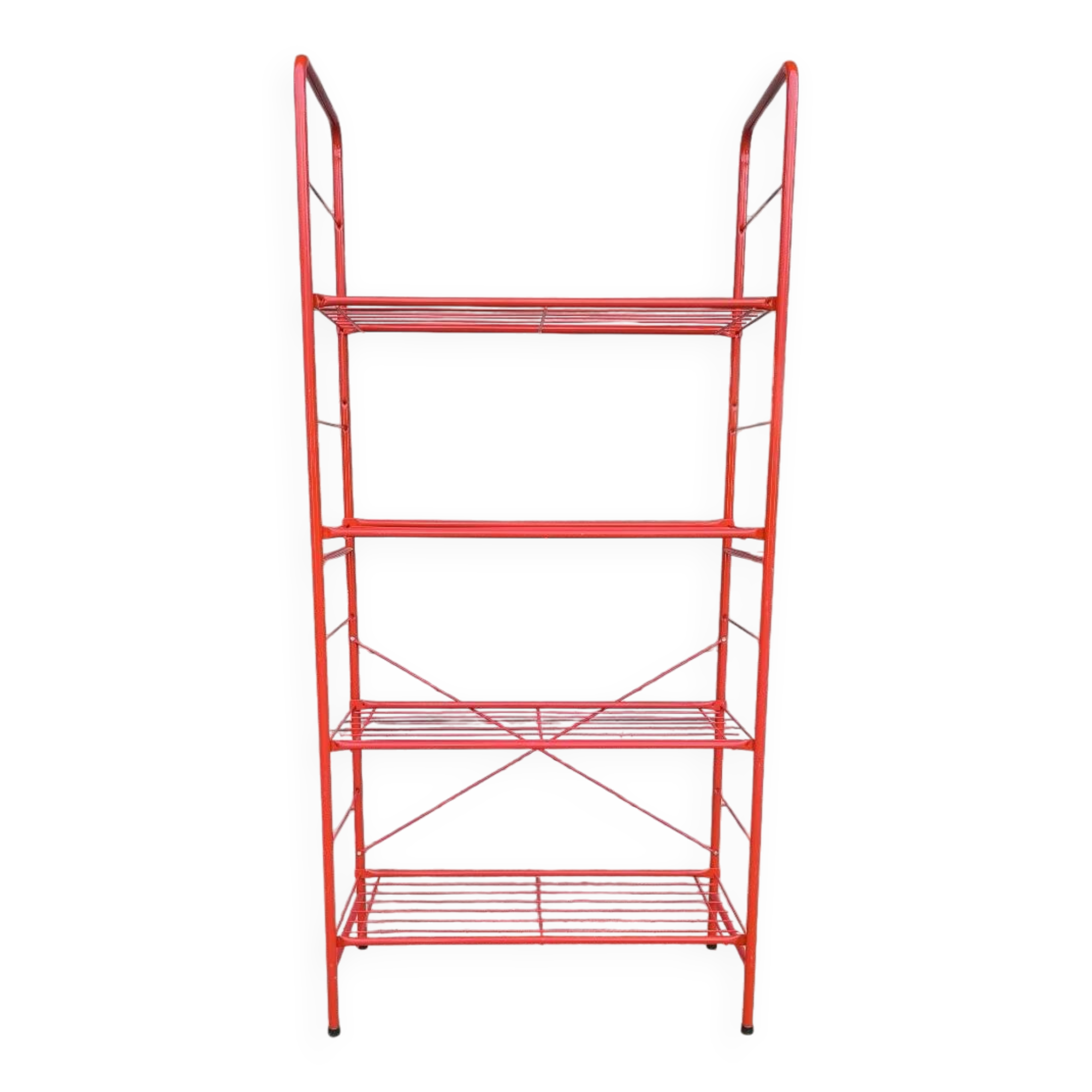 Modular lacquered metal shelf 1980