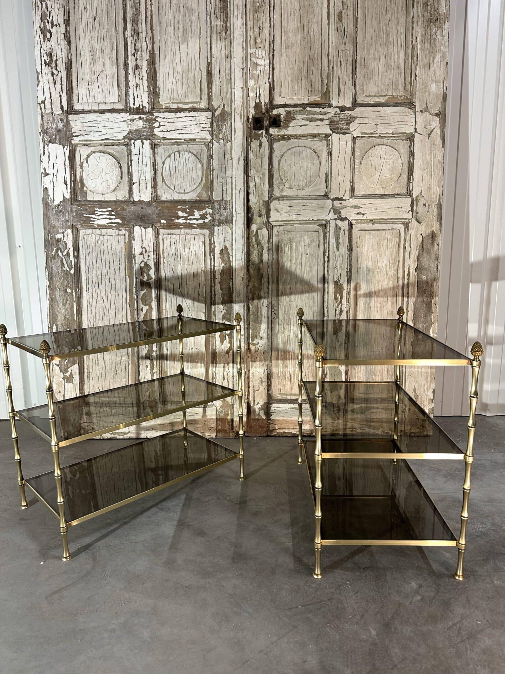 Pair of side tables circa 1950 Maison Baguès