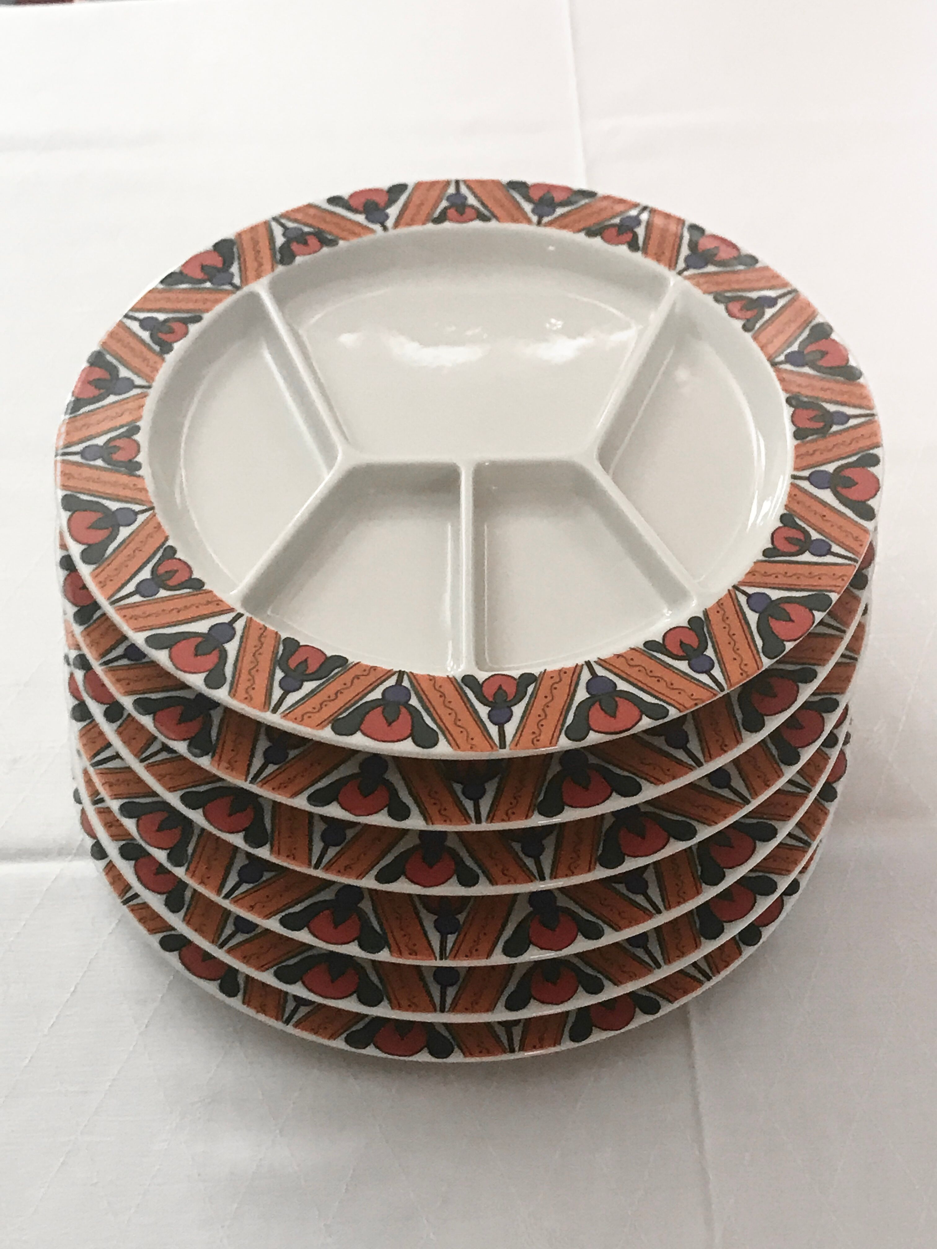 6 plates melted décor VILLEROY & BOSH Septfontaine.