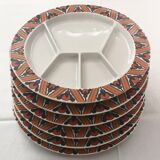 6 plates melted décor VILLEROY & BOSH Septfontaine.