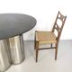 Postmodern Steel Dining Table with a Round Green Marble Top, Italy