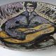 Huguette & marius bessone large ceramic plate vallauris the guitarist 1