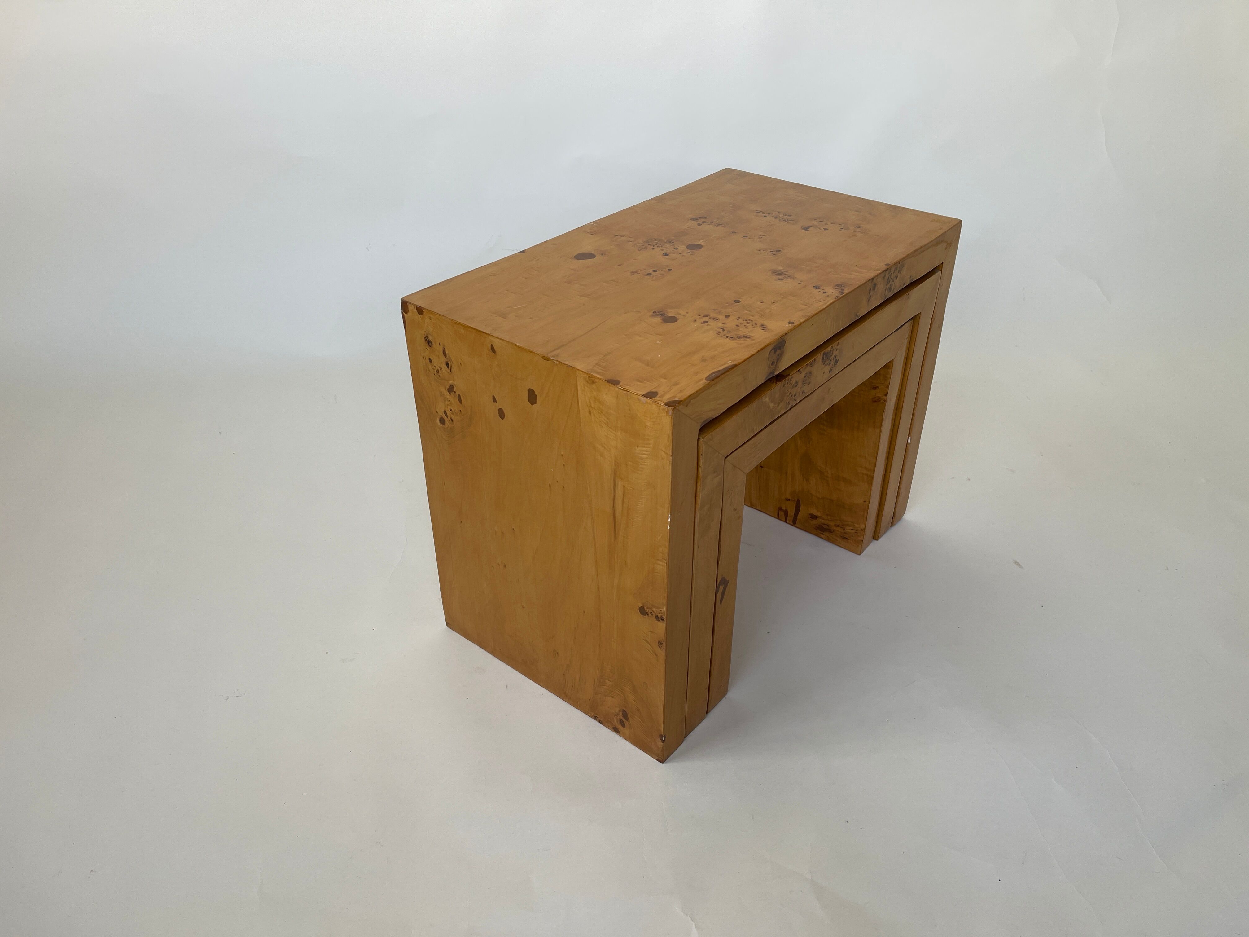 1970s burl nest tables