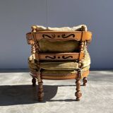 Giorgetti / classic armchair in art deco style / italy 1970s