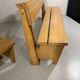 XL architectural modernist solid beech wooden bench 1960’s