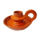 Ceramic candlestick orange 70 's