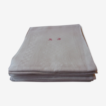 7 serviettes de table coton damassé