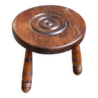 Dark wood tripod stool