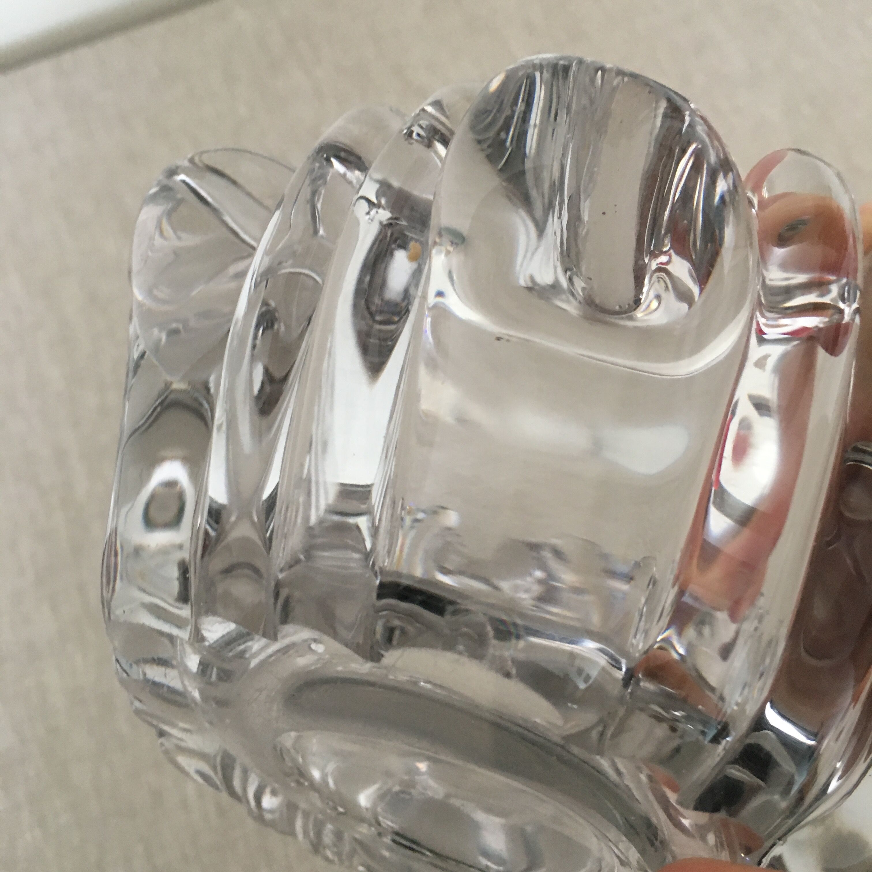 Vintage cast glass ashtray