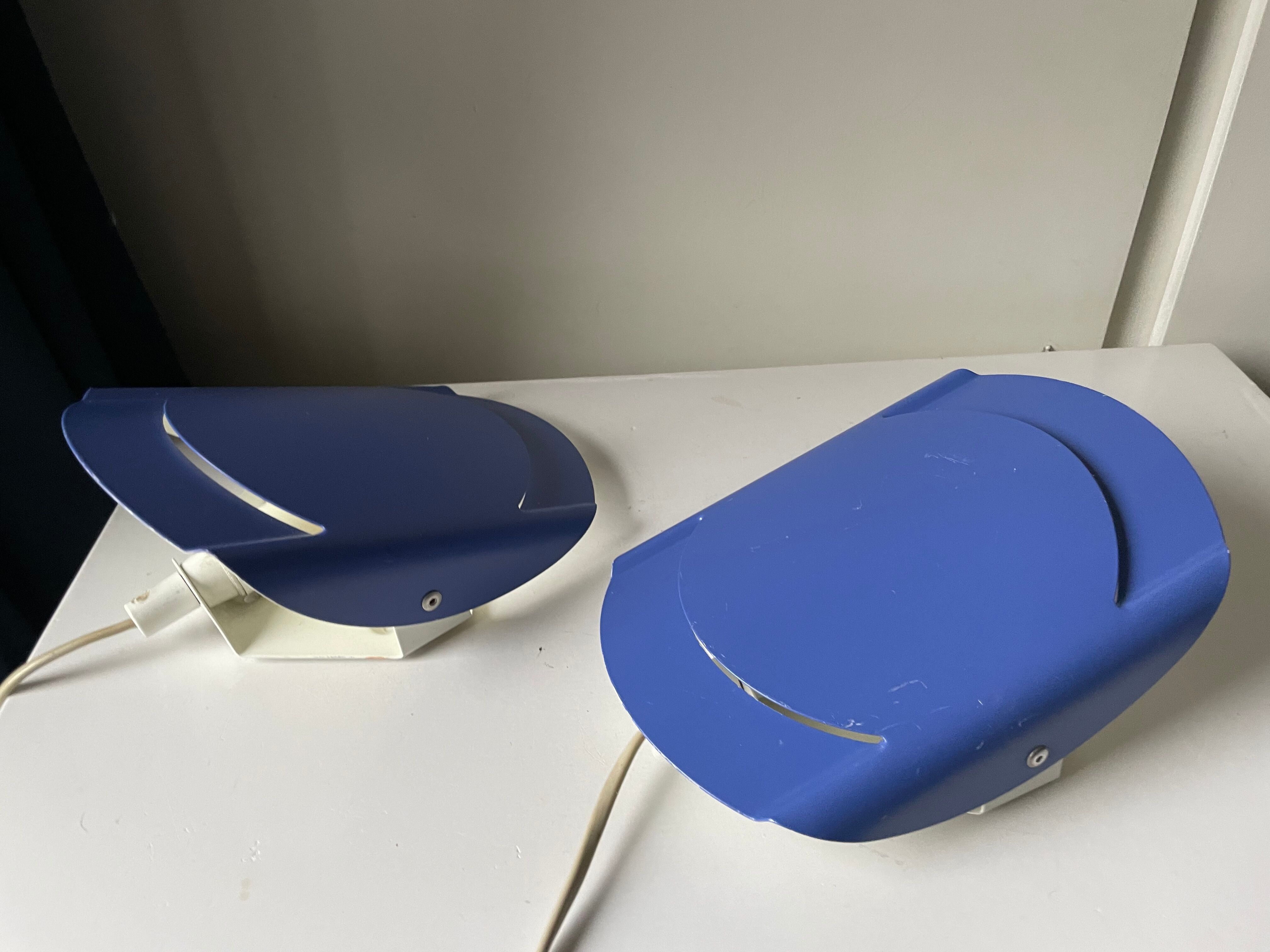 Pair of danish purple vintage wall lamps sconces by Lyfa