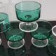 Set of 6 glasses of champagne Cavalier Luminarc vintage emerald green