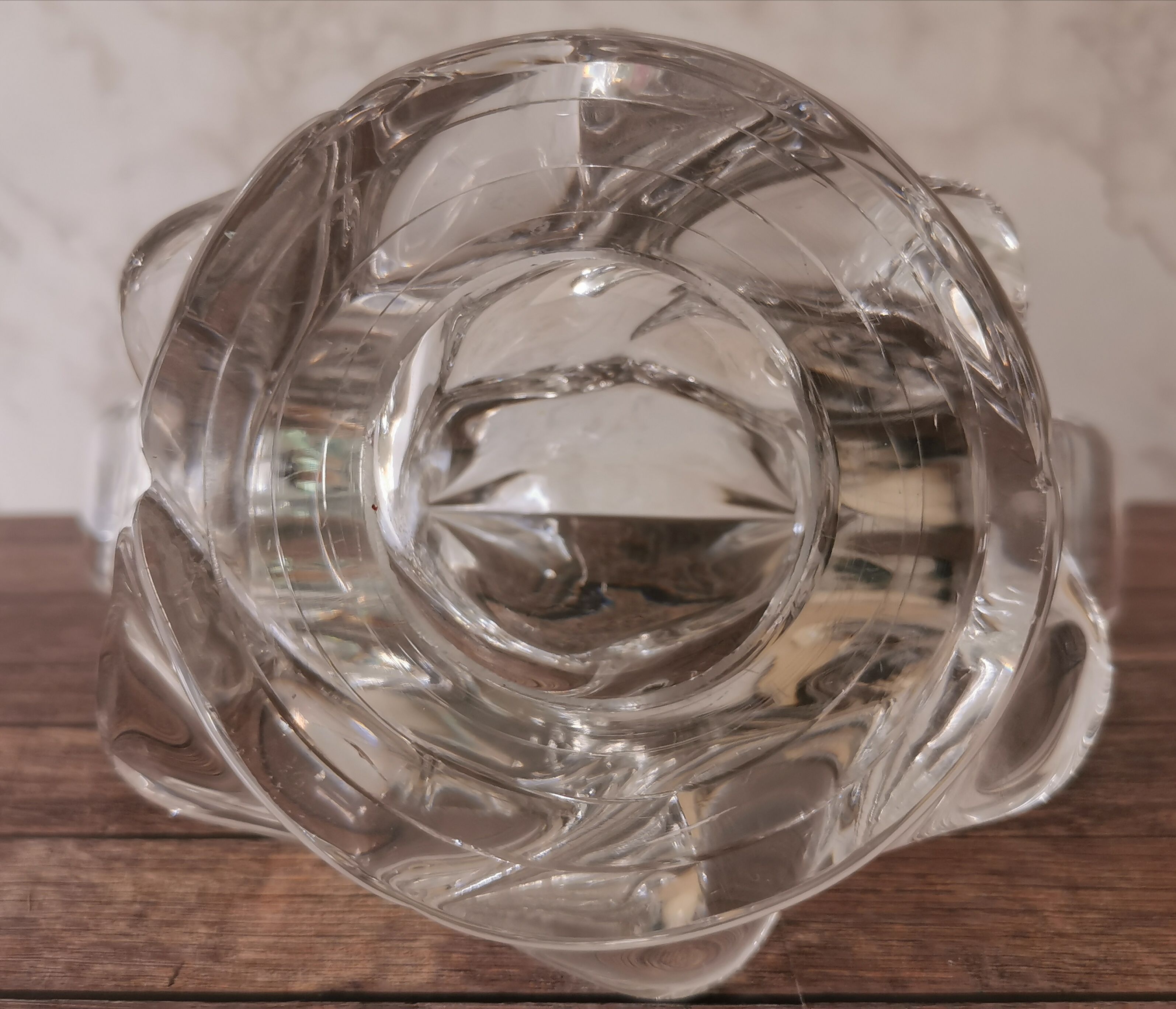 Pair of candle holders two crystal branches