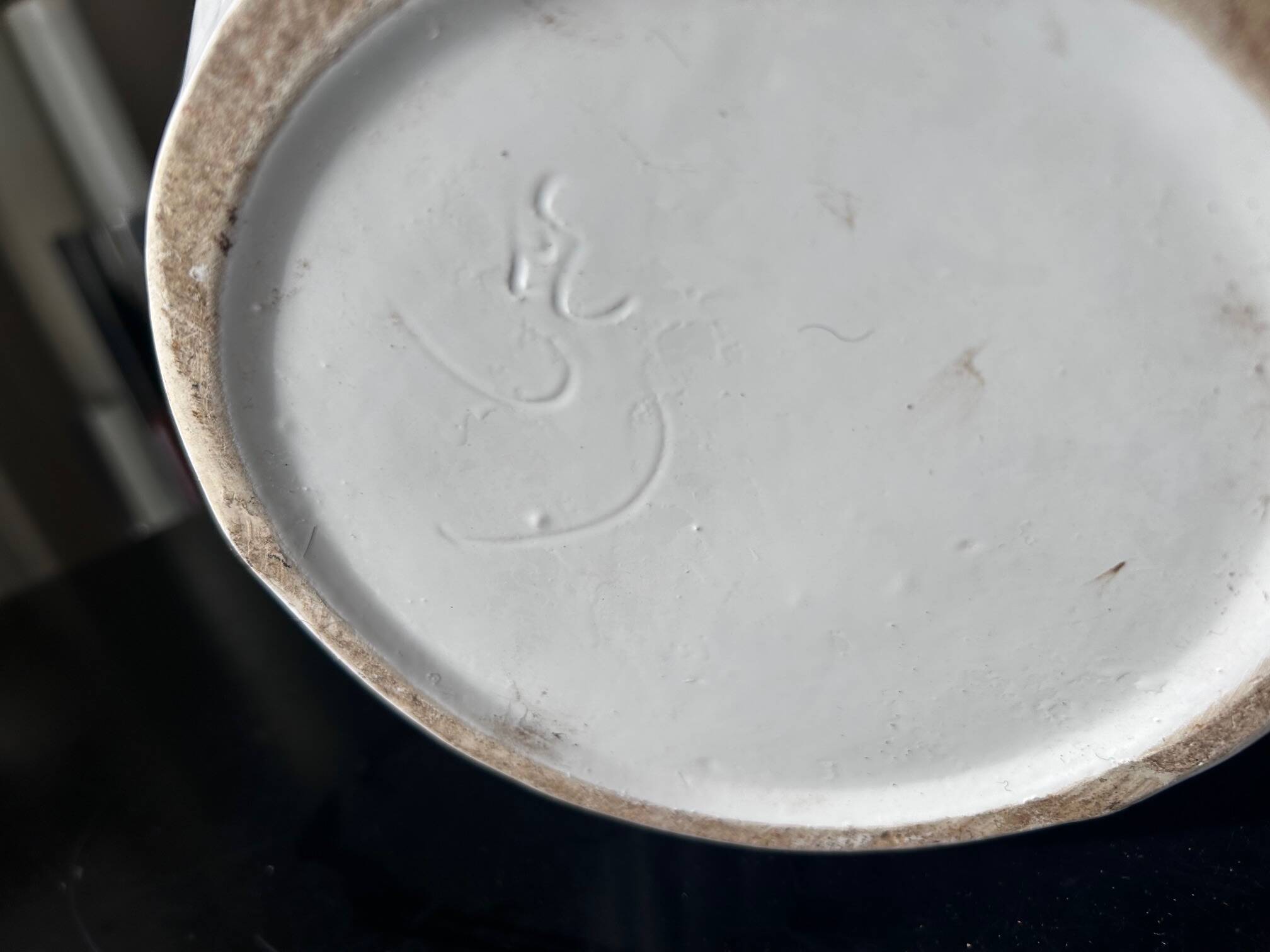 large white earthenware planter