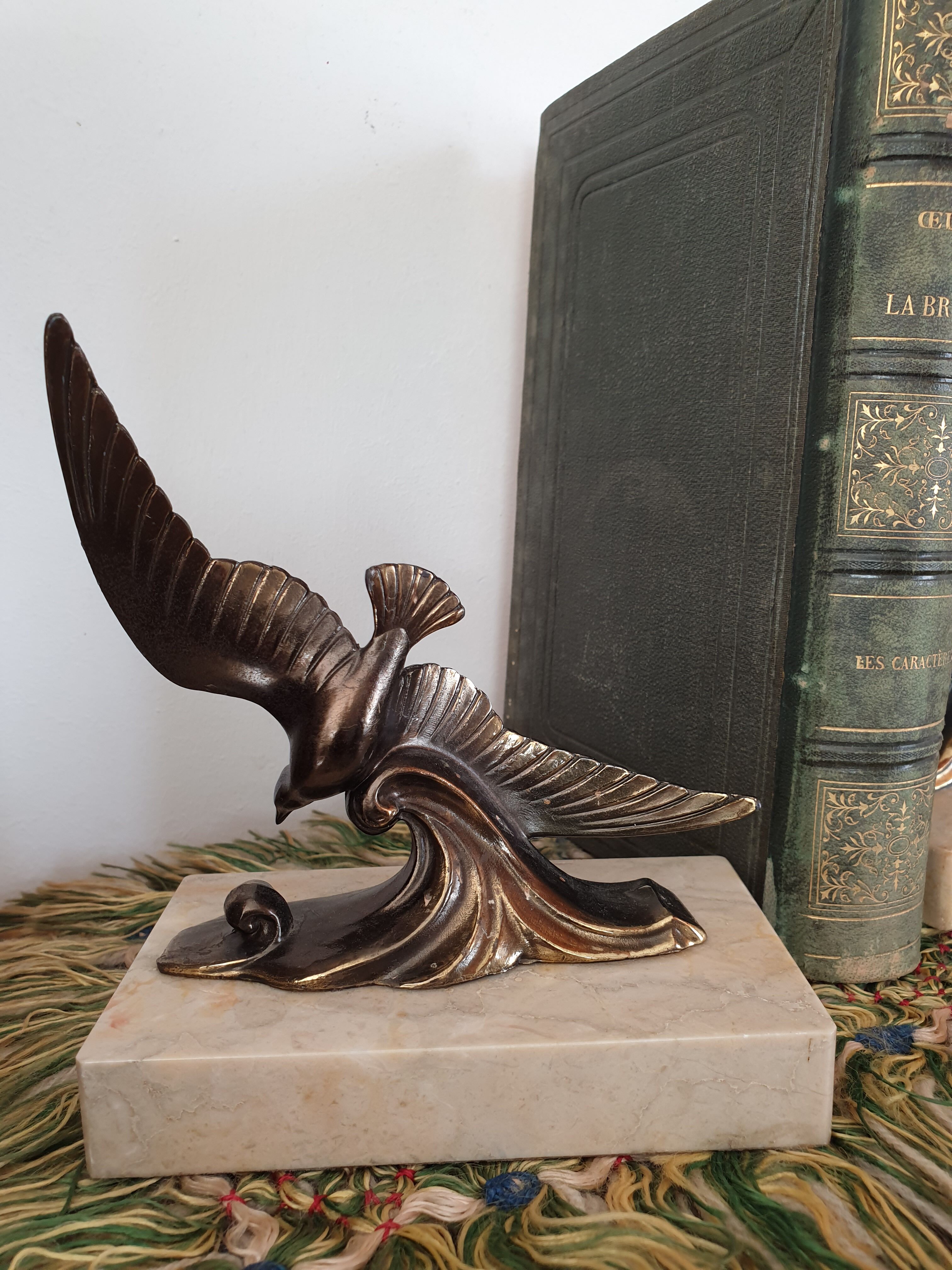 Paire de Serre livre vintage oiseaux