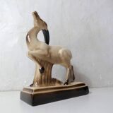 Charles Lemanceau Art Deco ceramic antelope