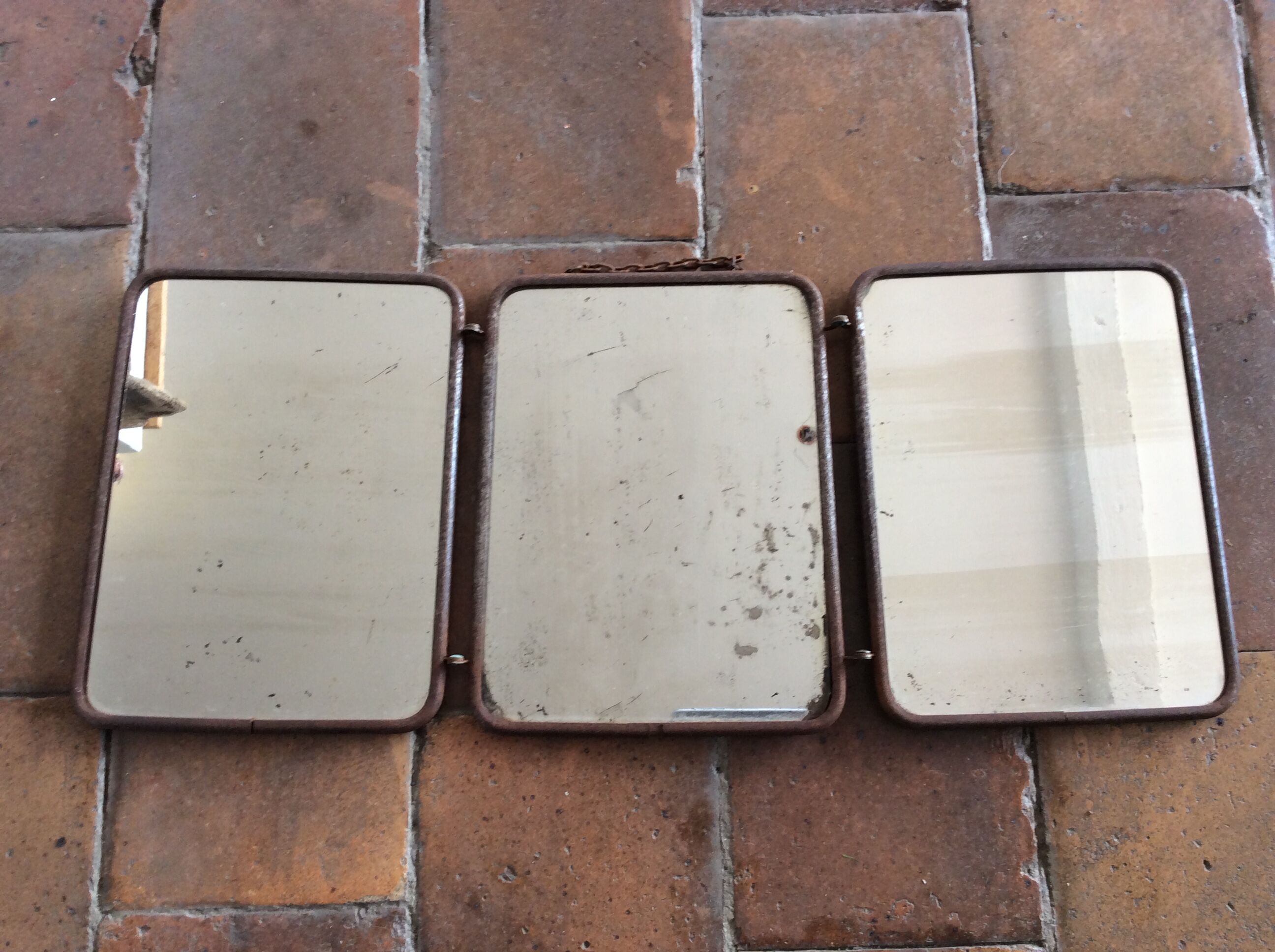 Triptych barber mirror - 57x24cm