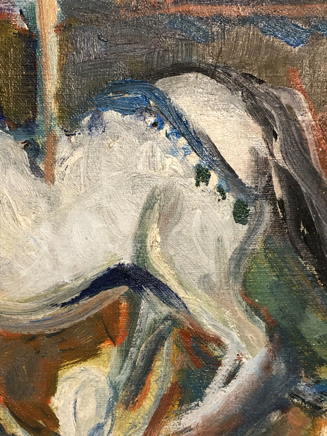 Painting Oil on Canvas Fauvism Circus Horse Dancer Circa 1960
