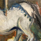 Painting Oil on Canvas Fauvism Circus Horse Dancer Circa 1960