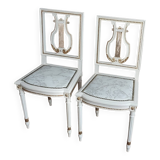 Pair of Louis XVI style bedroom chairs