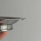 Coquillor butter dish in shiny silver metal