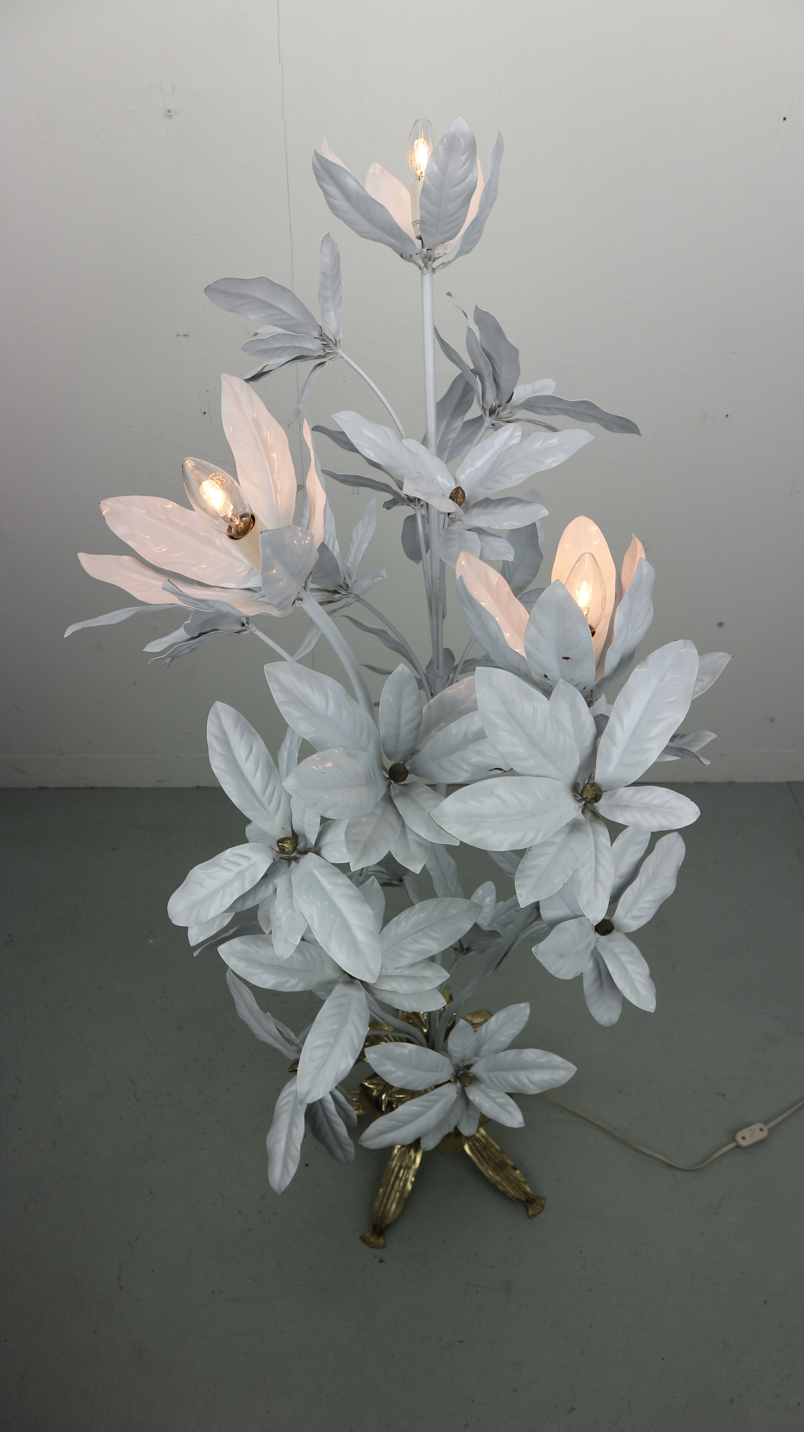 Flower Brass Floor Lamp, 1970s
