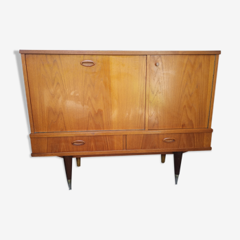 Buffet bas, vintage, style scandinave en teck