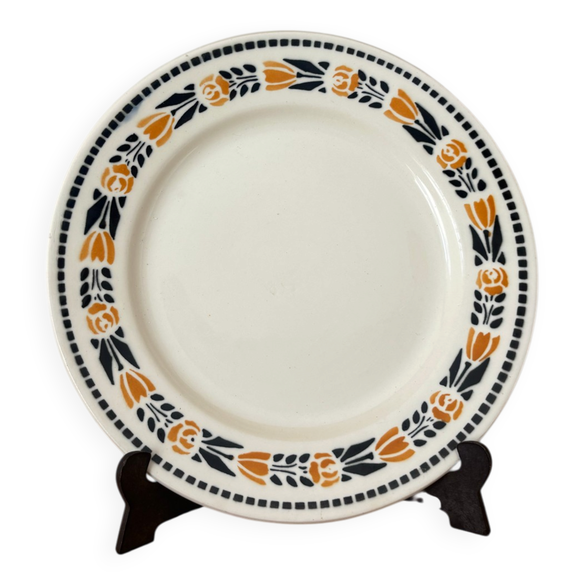 Old pottery pastry plate Badonviller Denise