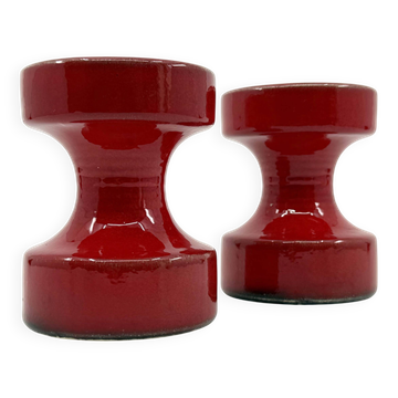 2 bougeoirs en céramique Steuler • Design Cari Zalloni • Circa 60-70