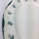 Plat ancien de forme ovale made in france Digoin Sarreguemines ,décor fleurettes vertes