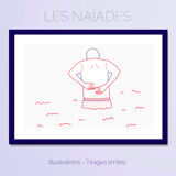 Illustration A4 naiade no. 3/8 brittany bather sea