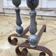 Pair of vintage geometric fire dogs