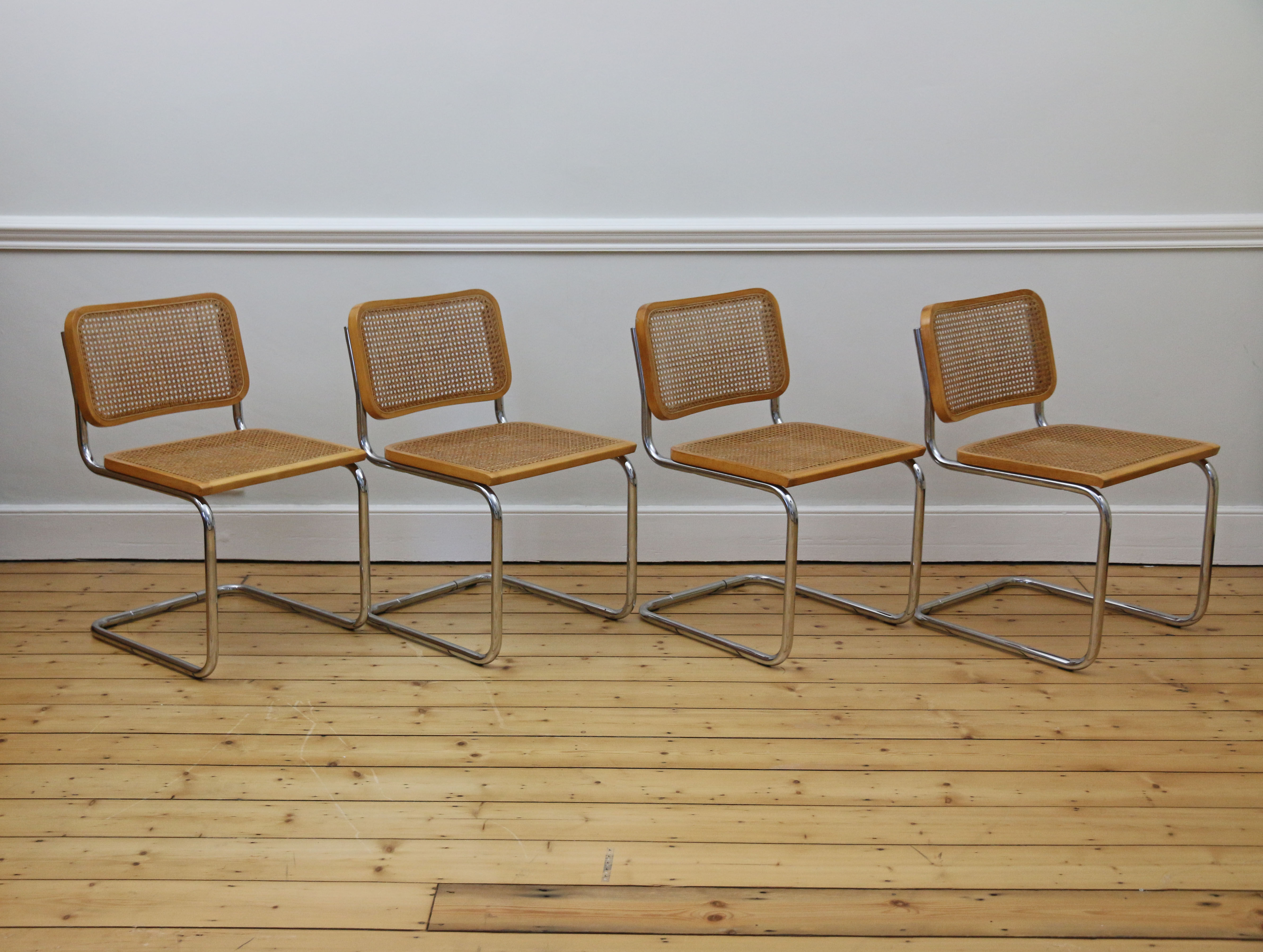 4 x Cesca Chairs, 1980s, in the Style of Marcel Breuer