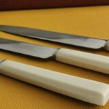 Box of 6 stainless steel knives bakelite handle
