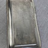Silver-plated metal and glass hors d'oeuvre tray