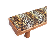 Bench with Conical Legs and Animalier Fabric from Artigianato Italiano, 2000s