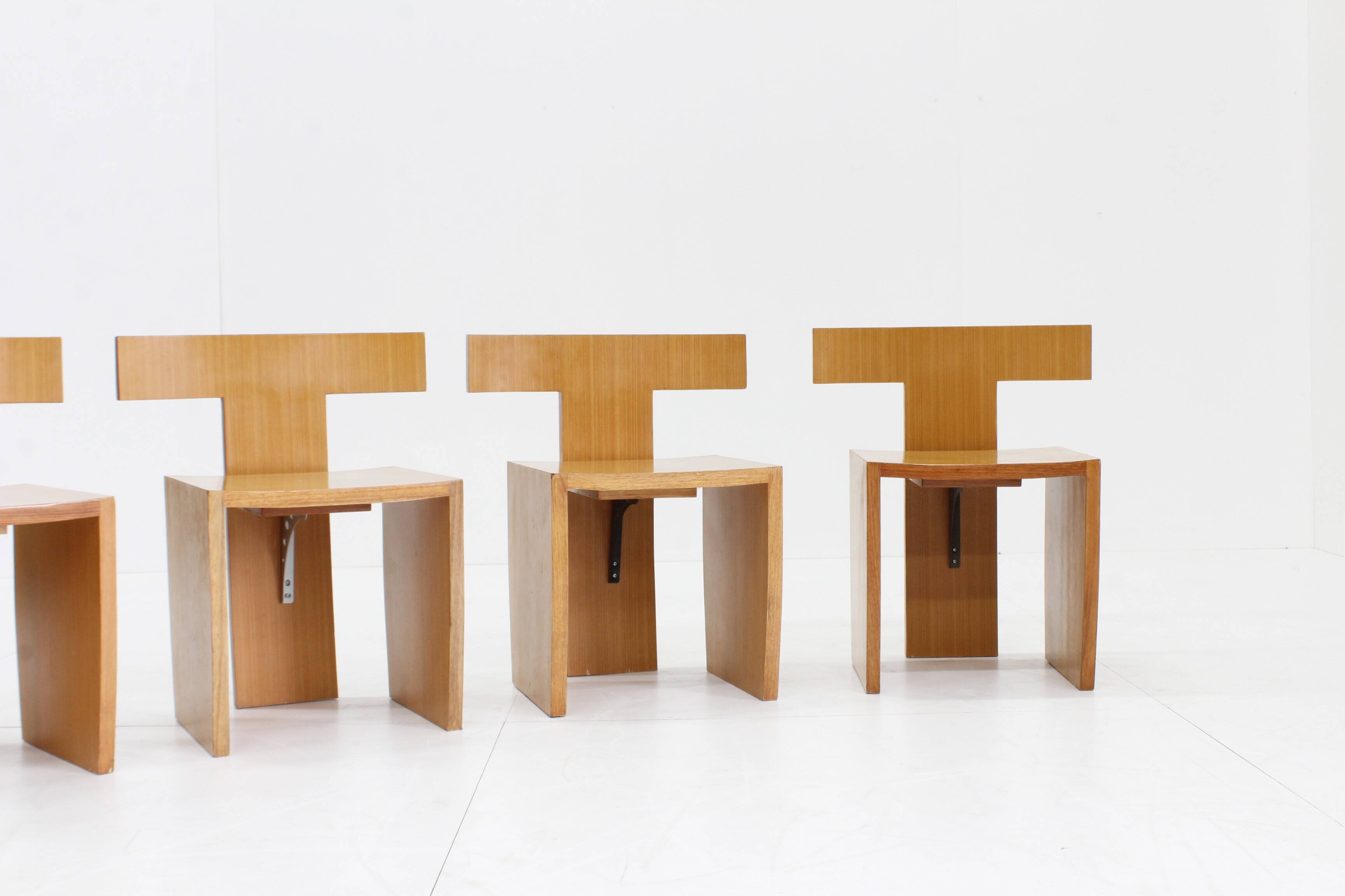 Vintage sculptural dining chairs , set of 5