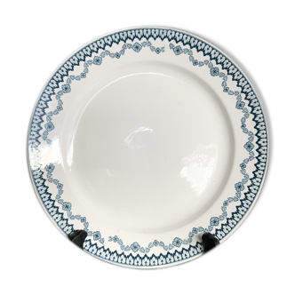 Flat plate in earthenware iron earth Sarreguemines service Arras